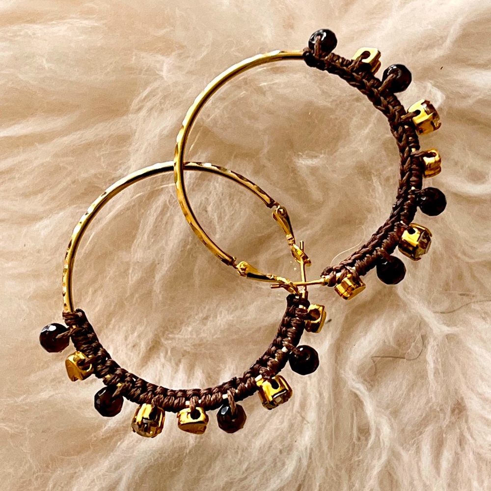 NWOT. Gold plated hoop earrings.